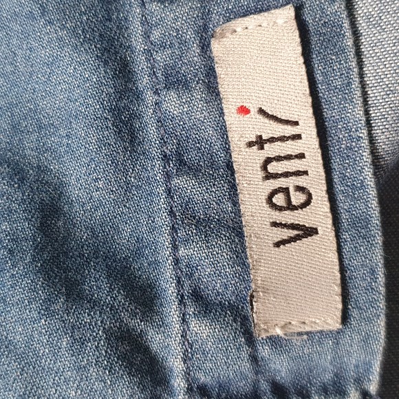 Size L Chest 46-48" Collar 40cm Vintage Short Sleeve Denim Shirt - Picture 6 of 8